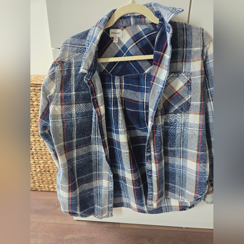 Blue Plaid Flannel Shirt